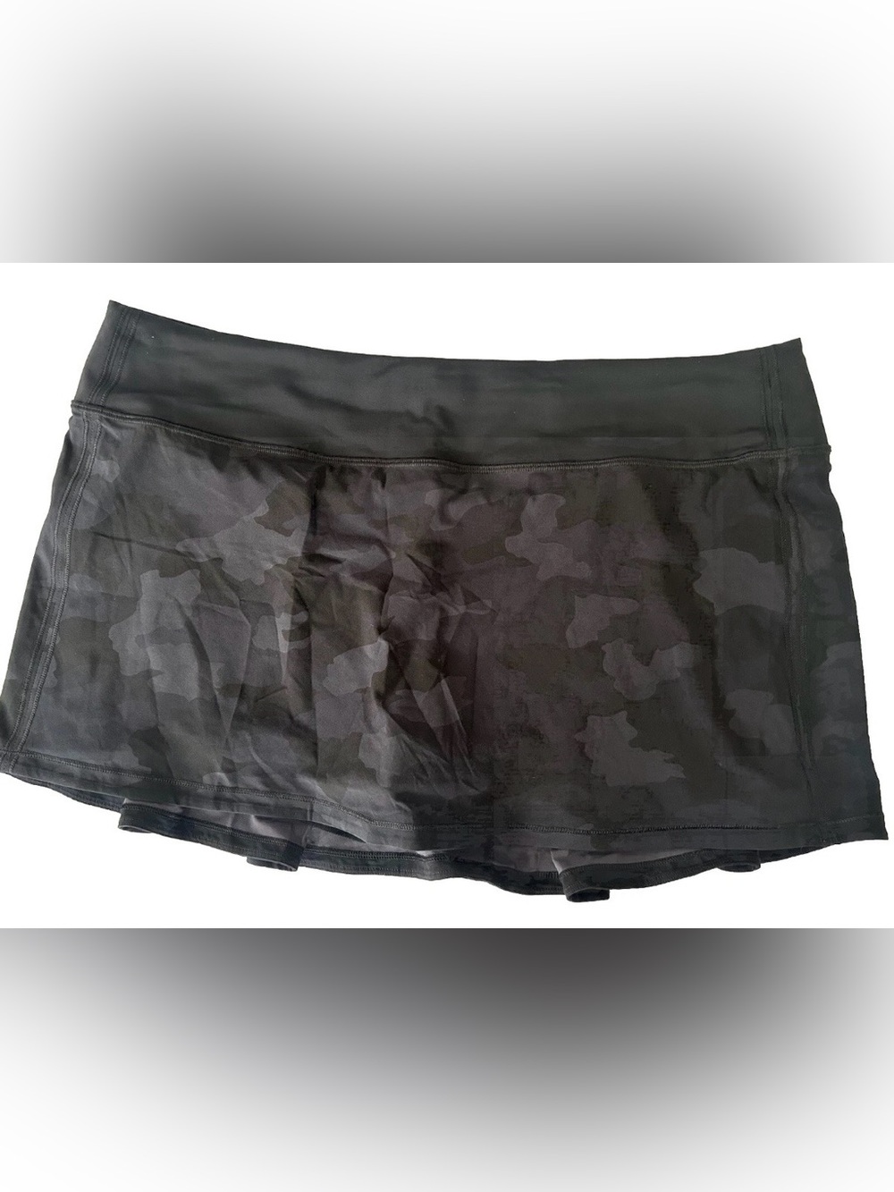 NWR LULULEMON SIZE 14 PACE RIVAL 3.5”L SKIRT AUTHENTIC FULL LINED H3DC COAL CAMO